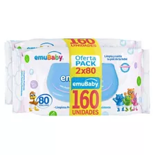 Toallas Húmedas Emubaby Premium Con Tapa Pack 2x80 (160 Un