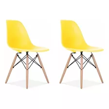 Kit 2 Cadeiras Charles Eames Wood Design Eiffel Cores
