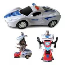 Carrinho Transformers Robô Policia Musical Luz Bate Volta Nf