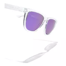 Lentes De Sol Hawkers Polarizados One Raw Hombre Y Mujer Diseño Transparente/morado Polarizado