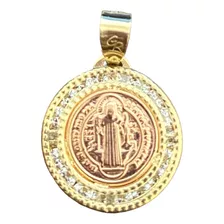 Medalla San Benito Oro 10 Kilates Garantizado Piedras
