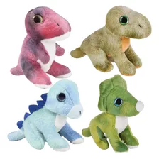 Juego De Dinosaurios De Peluche De 4 Pequeños Animales...