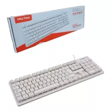 Teclado Blanco Español Usb Ergonomico Semi Mecanico Estandar