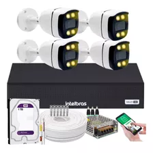 Kit 4 Câmeras Fullcolor Full Hd Dvr Intelbras 3004 Hd Purple