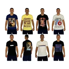 Kit 12 Camisetas Camisas Masculina Revenda Estampas Variadas