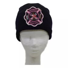 Gorro De Lana Para Frío Cruz Malta Rosa Bomberomanía