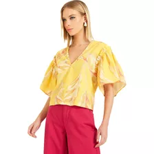 Blusa Estampada Forum P23 Amarelo Feminino