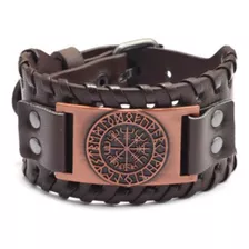 Pulseira De Couro Bracelete Masculino Viking Ragnar