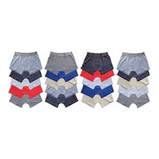 Kit 20 Cueca Box Boxer Adulto Cores Lisas Cotton Algodão