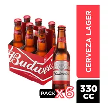 Pack 6 Cerveza Budweiser Botella De 330cc