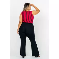 Flare Preta Suplex Bailarina Plus Size Tamanhos Especias