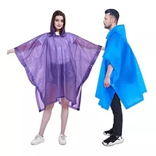 Impermeables Con Capucha Para Lluvia 2 Piezas Azul Morado