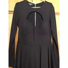 Vestido Bebé Elastizado Importado Negro Escote Corazón M/l