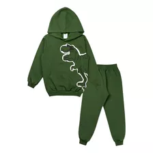 Conjunto De Moletom Infantil Menino Roupas De Frio Peluciado