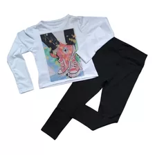 Conjunto Juvenil Menina Calça Legging E Blusinha Cropped