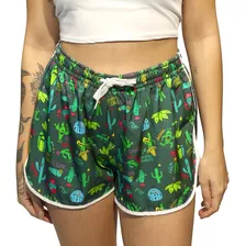 Short Feminino Moda Praia Estampado Bermuda De Praia 