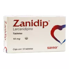 Zanidip 10 Mg 10 Tabletas