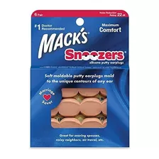 Tapones Para Los Oidos,de Masilla De Silicona Macks 6 Pares