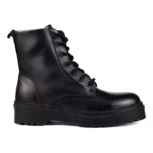 Bota Coturno Feminino Cano Baixo Luxo Couro Premium