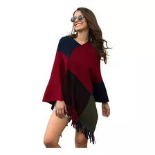 La Imitación De La Cachemira De Punto Chal-poncho Para Mujer