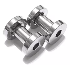 Alargador Par Prateado Aço Inox 1mm 2mm 3mm 4mm 5mm 6mm 8 Mm