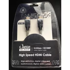 Cable Hdmi Omega 15 Pies Cbh-015 Gold Black