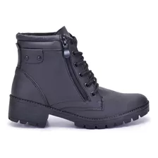 Bota Confortável Coturno Zíper Gts - Feminino