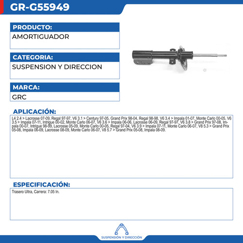 Amortiguador Chevrolet Monte Carlo 2000-2007 Foto 2