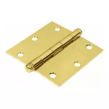 Set 12 Bisagra Puerta Hermex Dorado Pulido 3'' 1/2 X 3'' 1/2