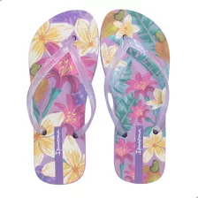 Chinelo Flores Ipanema Sem Igual Tira Lilás Transparente