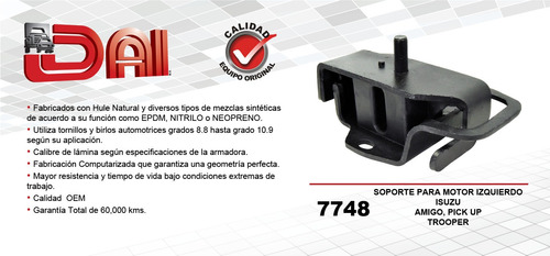 Tacn Soporte De Motor Izq Dai Pickup L4 2.6l Isuzu 88-95 Foto 2