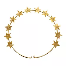 Resplendor Sacro Dourado De Estrelas P/ Imagem 25cm A 30cm
