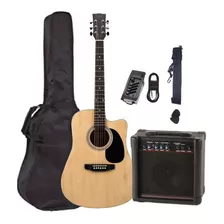 Pack Guitarra Electroacustica Jumbo Amplificador Accesorios