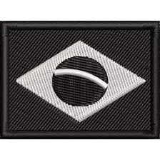 Patch Bordado - Bandeira Brasil Negativa - 5 Cm