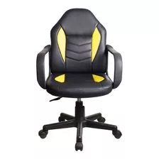 Cadeira Gamer Infantil Pelegrin Pel-9354 Preto Com Amarelo