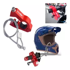 Trava De Moto Manete E Capacete Antifurto Teck Lock Vermelho