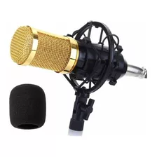 Microfone Condensador Profissional Preto/dourado