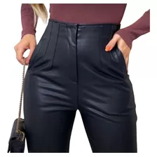 Calça Skinny Cintura Alta Estilo Zra De Couro Justa P Ao G