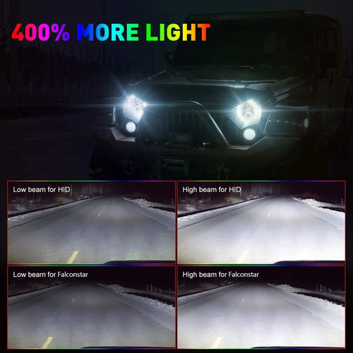 2* Rgb 7'' Faro Led Redondo Ojo ngel Wrangler Jeep Vocho Jk Foto 10