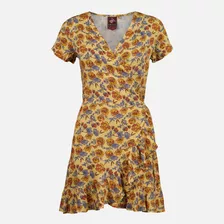 Vestido Mujer Aflora Full Print Amarillo Haka Honu