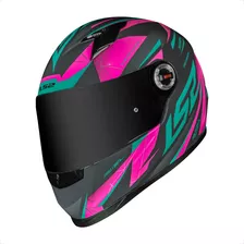 Capacete Ls2 Ff358 Classic Draze Cinza Verde Rosa