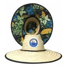 Chapéu De Palha Sombreiro Floral Estampado Little Beach