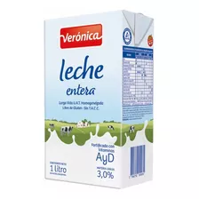 Leche Veronica Entera Larga Vida 12u X 1lt Pack.