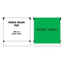 Combo Portatelon 2x1.5m Pvc + Tela Telon Verde Chroma Key 3m