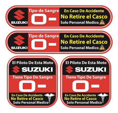 Stickers Reflejantes Tipo Sanguineo Para Motos Suzuki Foto 6