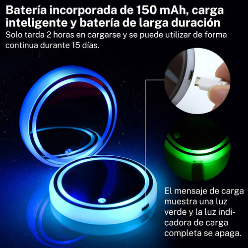 2pc Porta Vasos Con Luz Led Emblema Para Varios  Foto 7