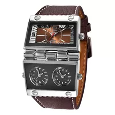 Reloj Para Hombre Con Múltiples Zonas Horarias Rectangulares