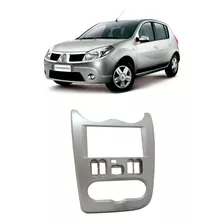 Moldura 2din Renault Logan 2010/2012 Sandero 2007/2012 Prata