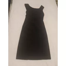 Vestido Con Pechera Las Oreiro Talle S Negro Forrado Impec.