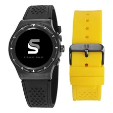 Relógio Seculus Smartwatch Preto Cód. 79000gpsvpv1 Cor Da Pulseira Preto E Amarelo